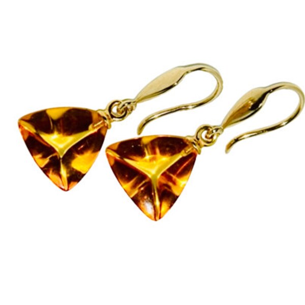 Baltic Amber Earrings • Sterling Silver