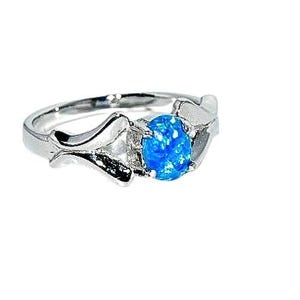 Blue opal ring,Silver ring with blue opal,Gift for her,Opal jewellery,October birthstone,Everyday opal ring,Opal jewellery.