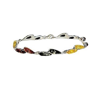 Silver bracelet with amber,Elegant bracelet with natural amber,Gift for her,Genuine Baltic amber,Amber jewellery.