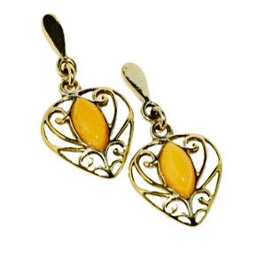 Butterscotch Bernstein Ohrringe, Natur Bernstein Ohrringe, Gold Ohrringe mit Bernstein, Geschenk für sie, echte Bernstein Ohrringe, filigrane Bernstein Ohrringe