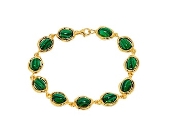 Malachite gold bracelet,Natural malachite bracelet,Genuine malachite bracelet,Gift for her,Malachite jewellery,Genuine malachite bracelet