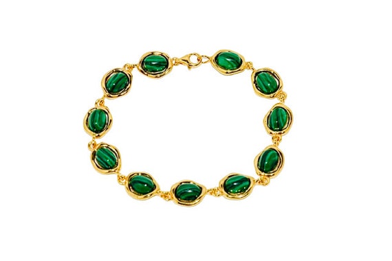 Malachite Gold Bracelet natural Malachite Bracelet genuine Malachite Bracelet gift for Her malachite Jewellery genuine Malachite Bracelet Etsy Canada