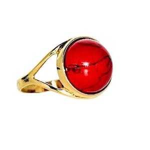 Bamboo coral ring,Gold ring with coral,Red coral ring,Gift for her,Coral jewellery,Coral gold ring.