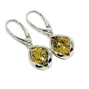 Green amber earrings,Natural amber earrings,Silver earrings with amber,Gift for her,Everyday amber earrings,Genuine Baltic amber.
