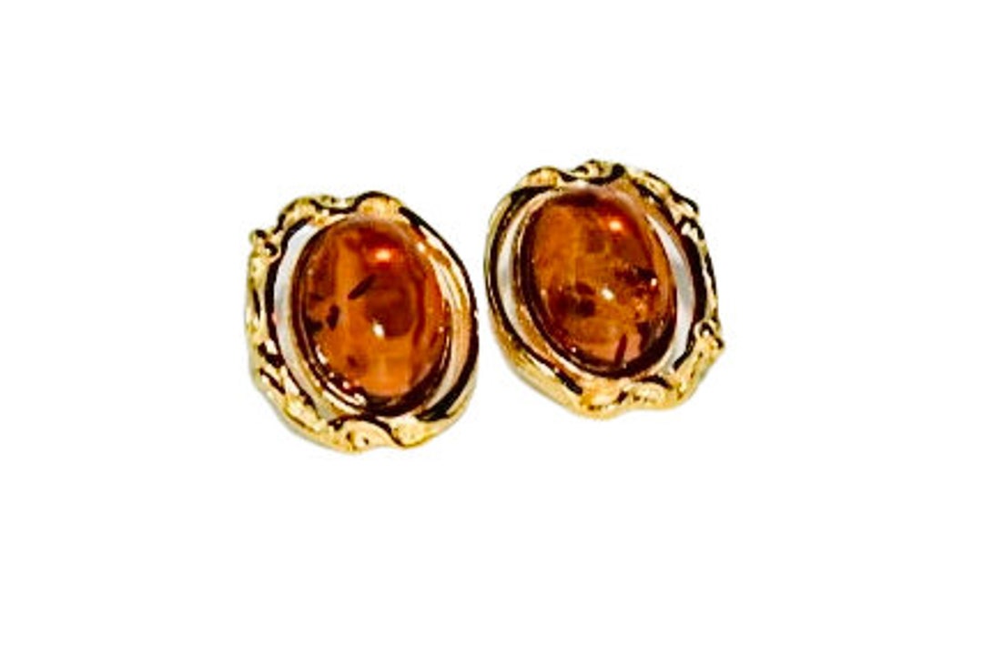 Natural Amber Stud Earrings,genuine Amber Stud Earrings,gold Earrings