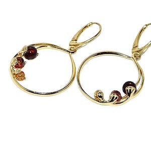 Natural amber earrings,Elegant amber earrings,Gold earrings with amber,Gift for her,Genuine amber earrings,Amber jewellery,Genuine amber .