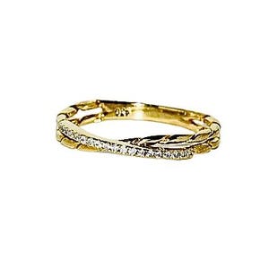 Sparkle gold ring,Delicate gold ring,Gold ring with CZ,Gift for her,Gold CZ  jewellery.