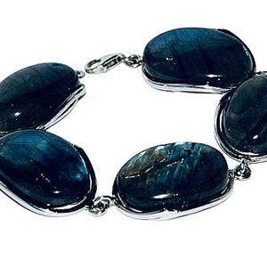 Genuine Labradorite bracelet,Natural Labradorite bracelet,Silver bracelet with Labradorite, Large Labradorite bracelet,Gift for her.