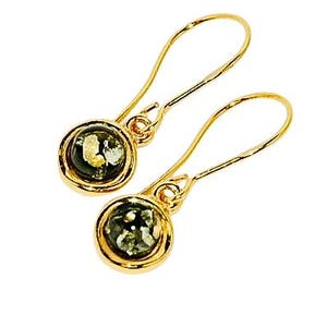 Elegante Bernstein Ohrringe,Gold Ohrringe mit Bernstein,Naturbernstein Ohrringe,echter Bernstein Ohrhänger,Geschenk für Sie,echter baltischer Bernstein.