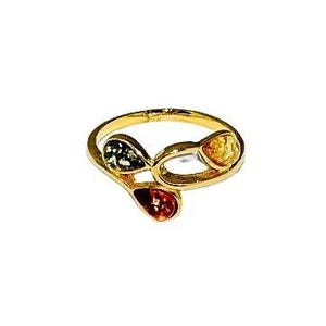 Natural amber ring,Multicolour amber ring,Gold ring with amber,Everyday amber ring,Gift for her,Amber jewellery,Genuine Baltic amber.