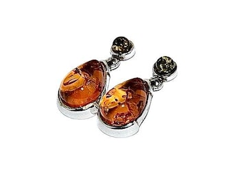 Natuurlijke barnsteenoorbellen Echte barnsteenoorbellen Cadeau voor haar Alledaagse barnsteenoorbellen Zilveren oorbellen met barnsteen Ambersieraden.