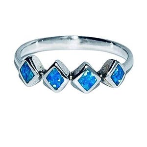 Blue opal ring,Silver ring with blue opal,Gift for her,Blue opal jewellery,October birthstone,Spectacular opal ring,Delicate opal ring.