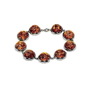 Large silver bracelet with natural amber,Silver bracelet with amber,Sphere bracelet,Gift for her,Genuine Baltic amber,Amber jewellery.