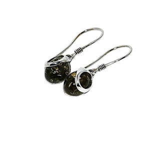 Green amber earrings,Natural amber earrings,Silver earrings with amber,Gift for her,Everyday amber earrings,Genuine Baltic amber.