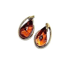 Natural amber stud earrings,Small amber stud earrings,Gold earrings with amber,Gift for her,Genuine Baltic amber,Genuine amber stud earrings