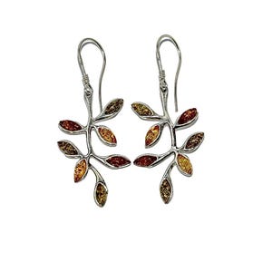 Twijgoorbellen Natuurlijke barnsteenoorbellen Veelkleurige barnsteenoorbellen Cadeau voor haar Echte barnsteenoorbellen Echte Baltische barnsteen.