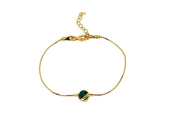 Delicate malachite bracelet,Genuine malachite bracelet,Natural malachite bracelet,Gift for her,Malachite  jewellery.