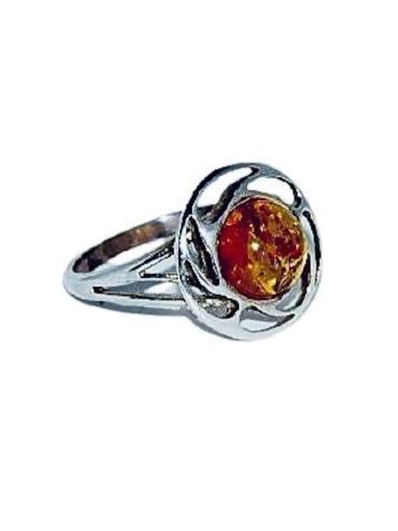 Vintage-Silver-Ring_2046x.jpg?  Baltic Amber Sterling Silver Openwork Ring Sz 8 main image 1