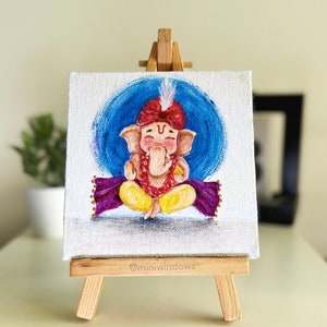 Canvas and sketch pen art  Small canvas art, Mini canvas art, Ganesh art  paintings