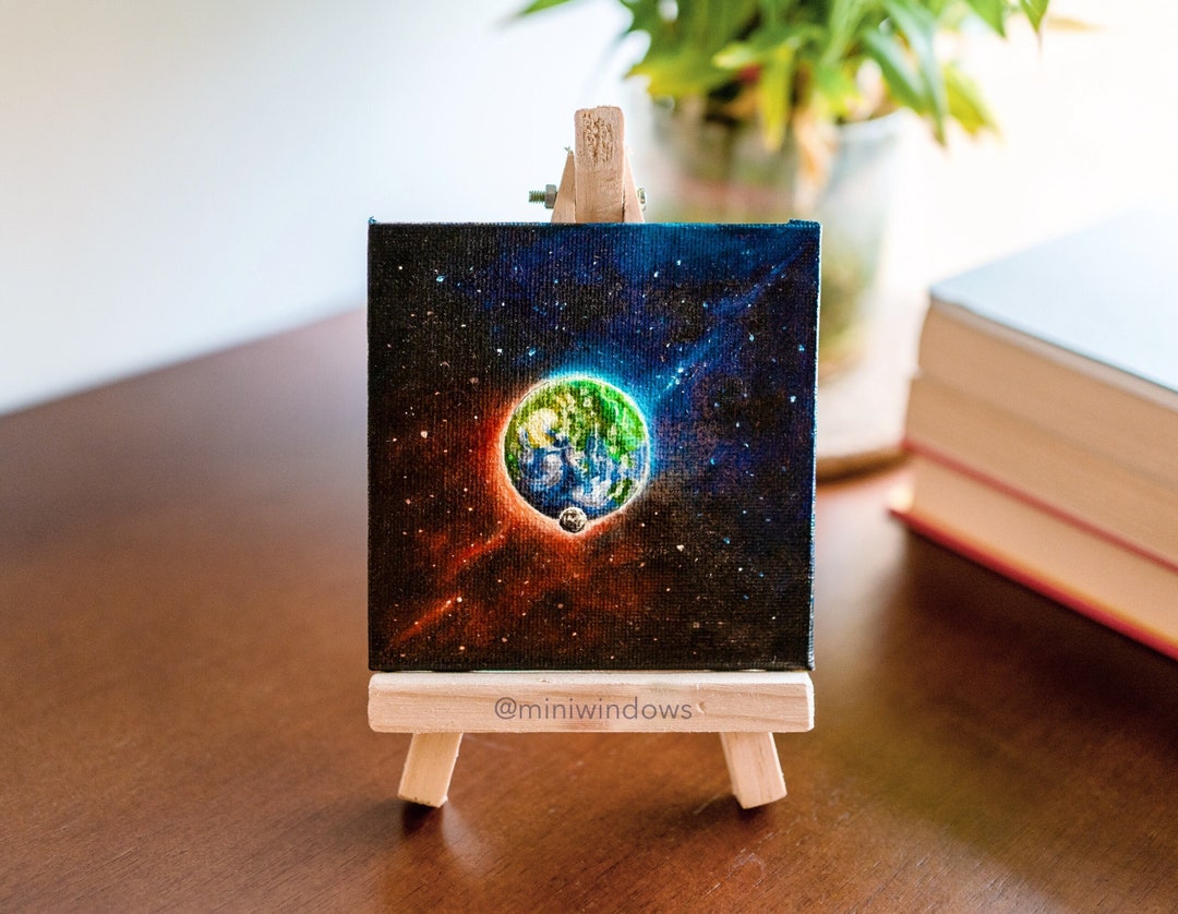 Earth Oil Painting Small Artwork Original Fine Art Etsy