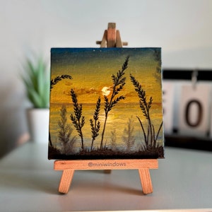 Mini Canvas Art / Mountain Sunset Scene 