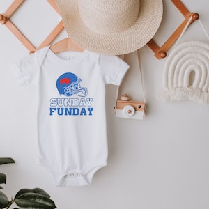 Sunday Funday Bills Onesie, Buffalo Football Infant Bodysuit, Buffalo New York Baby Outfit