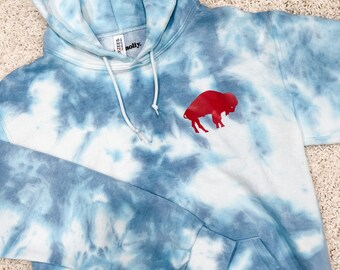 buffalo bills tie dye moletom com capuz