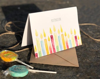 Klappkarte zum Geburtstag "Pustekuchen" mit Kraftpapierumschlag | Glückwunschkarte  Geburtstagskarte | Kerzen zum Geburtstag