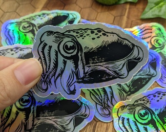 Holographic 3inch vinyl Cuttlefish sticker