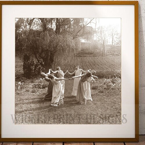 Victorian Coven Circle of Witches Dancing Vintage Pagan Photograph Museum Print Victorian Coven Circle of Witches Dancing Vintage Pagan Photograph Museum Print