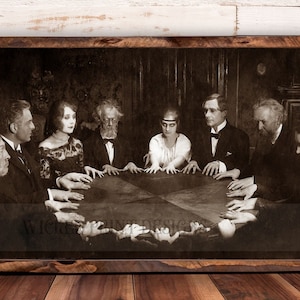 Séance Antique Photo, gruselige Vintage Seance Fotografie, gruseliges Vintage Foto, Seance kontaktiert tote Geister, Spiritualismus Geister, dunkle Kunst