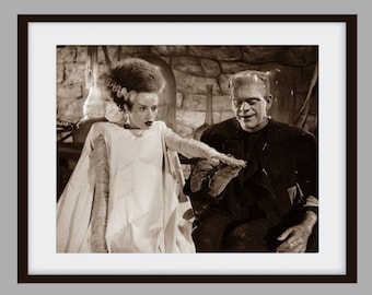 Frankensteins Braut Vintage 1935 Digitaldruck, Frankensteins Braut, gruseliger Grusel-Grusel, Halloween-Frohenstein-Foto, gothic Dekor