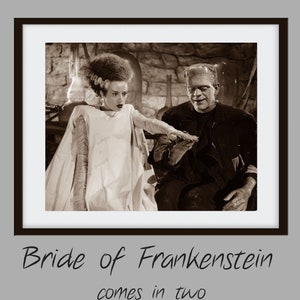 Bride of Frankenstein Vintage 1935 Digital print, Frankenstein&#39;s Bride, spooky creepy horror, fun Halloween Frankenstein photo, gothic décor