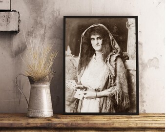 Gypsy Fortune Teller, Witch Fortune Teller, Vintage Gypsy Photo, Victorian Gypsy Fortune Teller, Tarot Reader, Medium Witch, Antique Photo