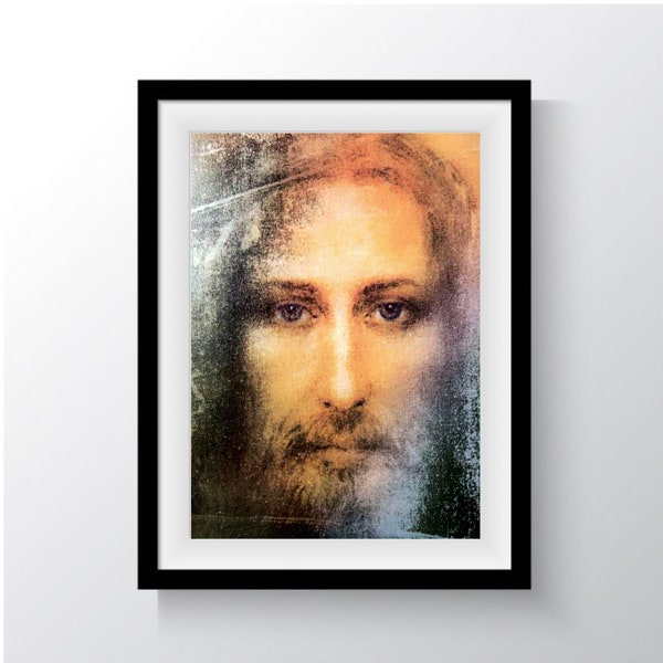 Suaire de Jésus-Christ de Turin - Art altéré, Visage réel de Jésus-Christ, Impression de Jésus de Nazareth, Téléchargement instantané d’art mural