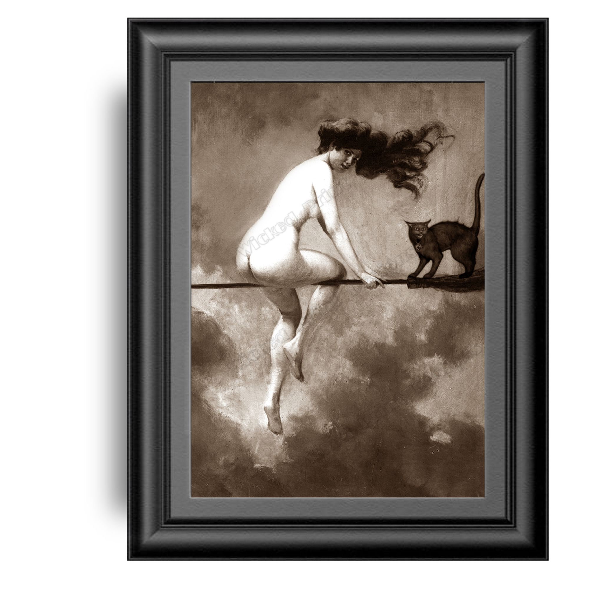 Bruja desnuda en escoba, Arte alterado, Vintage antiguo imprimible, Salida  para el sábado, pour le Sabbat Albert Penot, Wiccan Pagan, Gato negro -  Etsy España