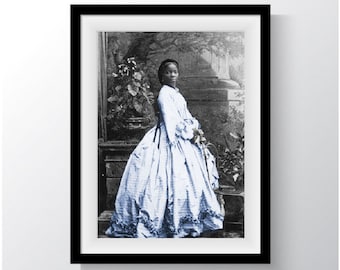 African Princess, Sara Forbes Bonetta, Victorian Woman African American Portrait Photograph, Digital Download Print, Antique Altered Art