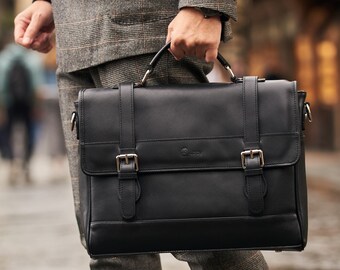 Blue Portfolio Briefcase for Men Office Bag for Him - Etsy
