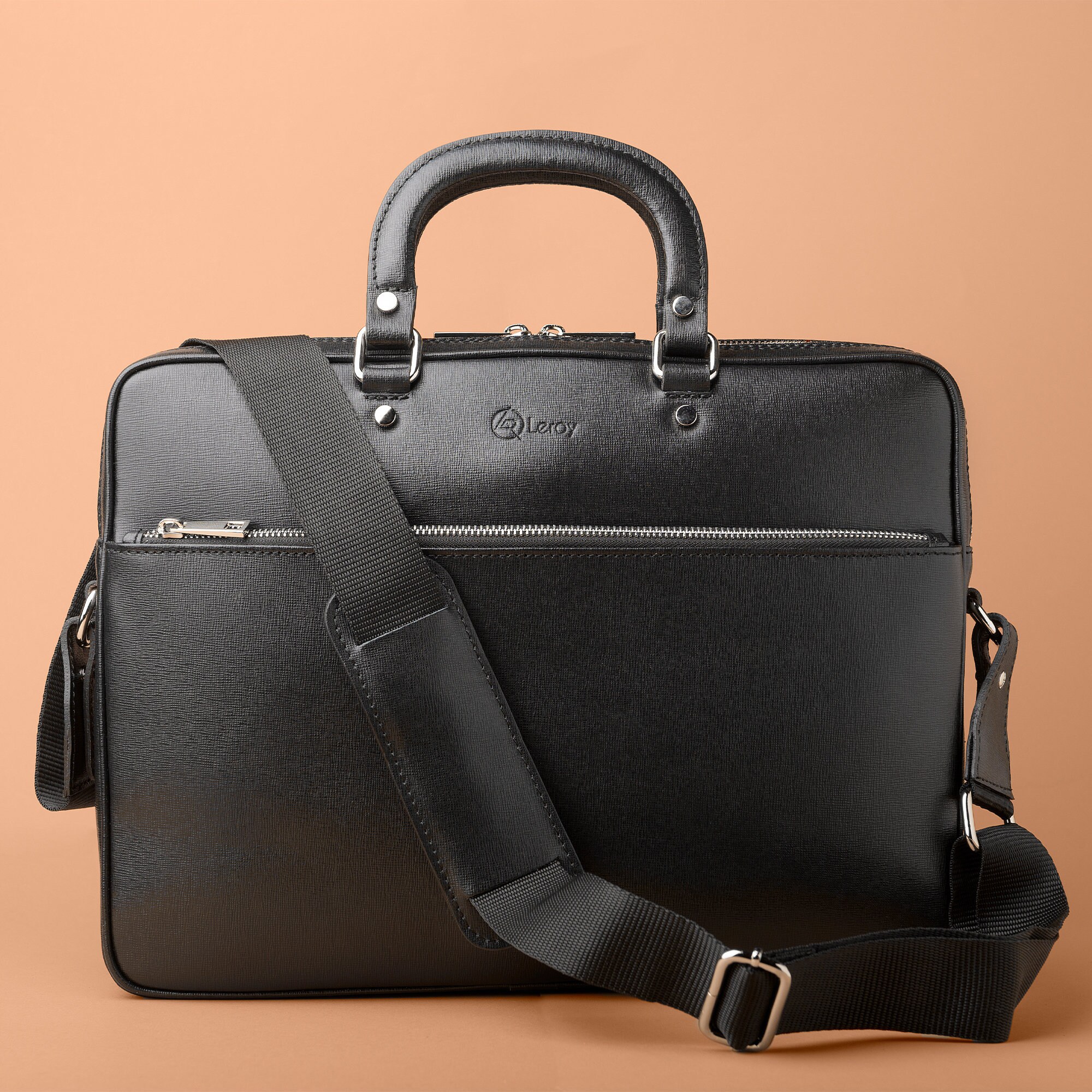 Black Portfolio Briefcase Italian Leather Style Men's - Etsy UK
