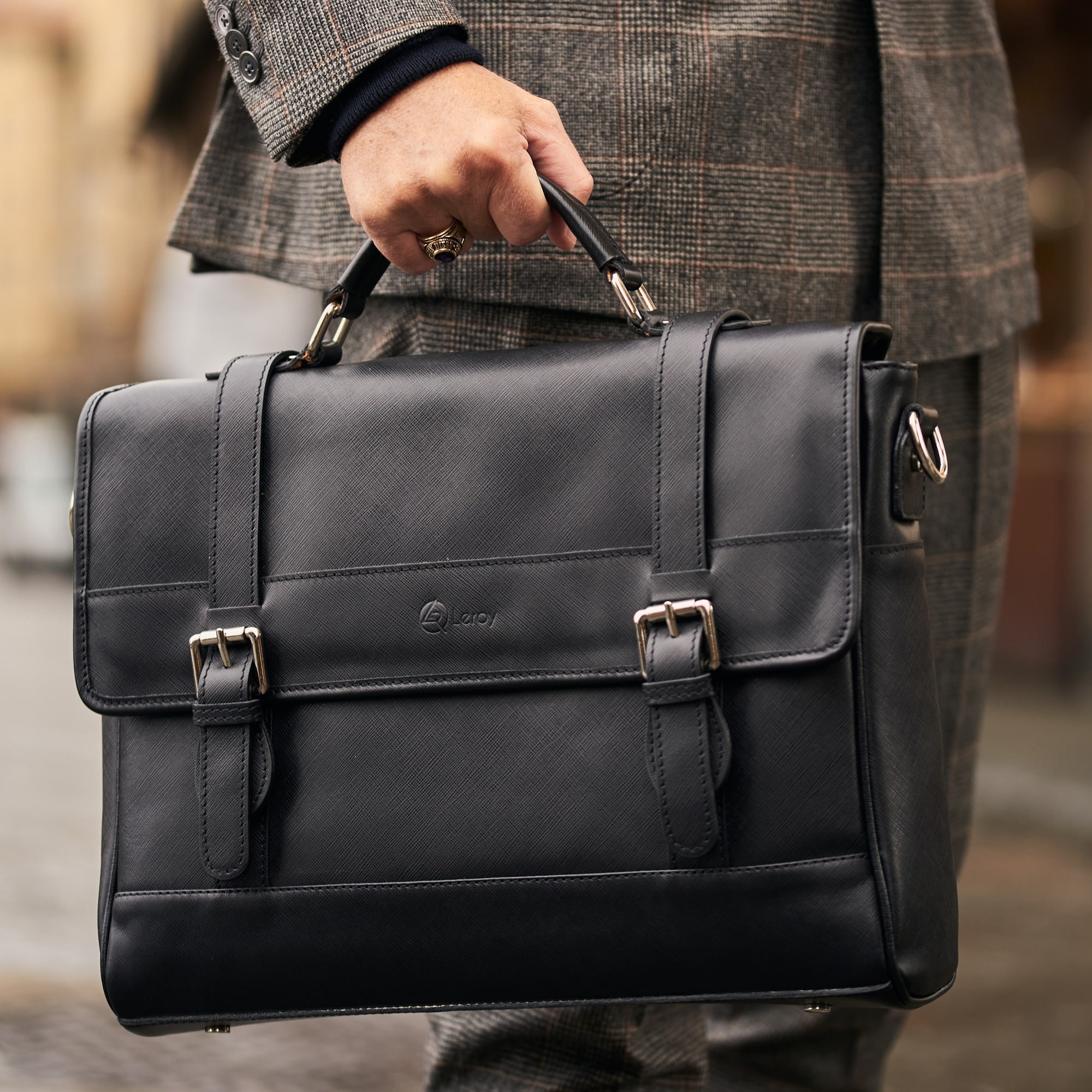 Black Leather Work Bag for Men Premium Saffiano Leather Etsy UK