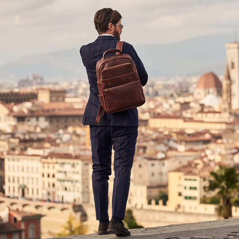 Leather Bookbags Men/'s Cognac Brown Leather Backpack Hiking Backpack Messenger Bag Pack Shoulder Bag Brown Leather Knapsack