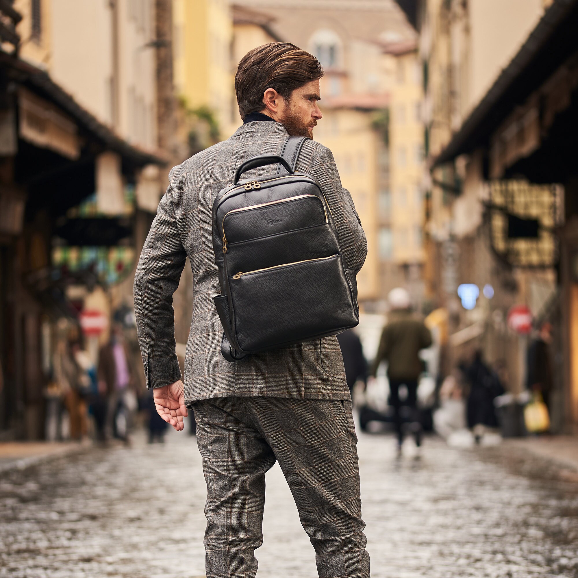 Black Italian Leather Backpack Mens Premium Quality Genuine Etsy
