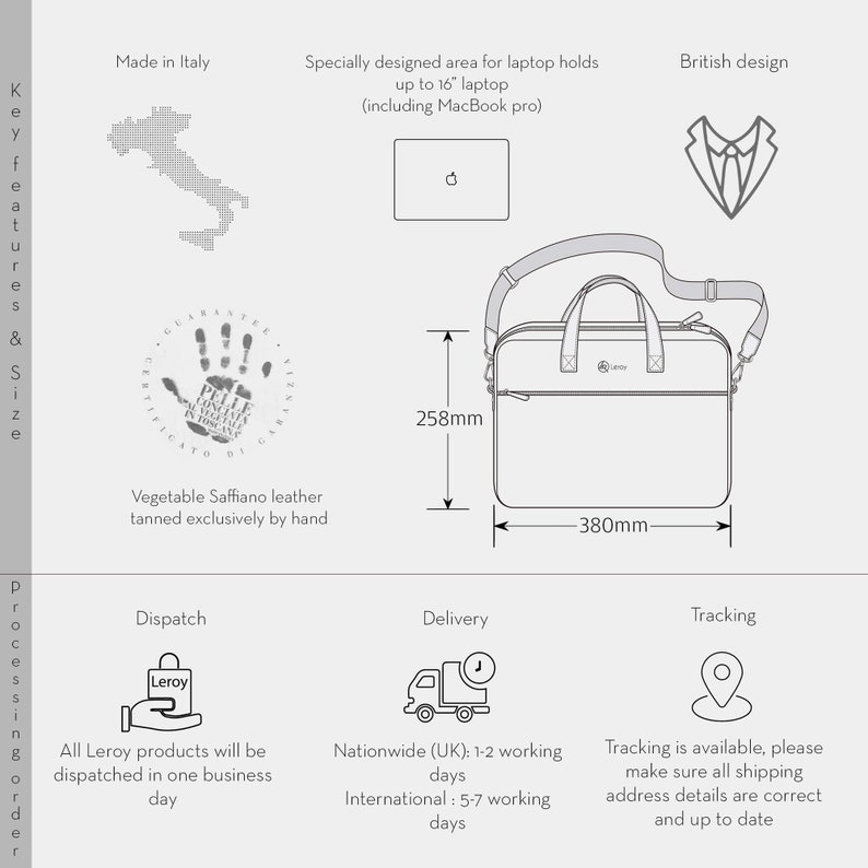 Portfolio Briefcase For Men, Italian Leather Style Office Brief Bag, Leather Work Bag, Leather Satchel, Shoulder Bag With Strap, Gift Idea Bild 10