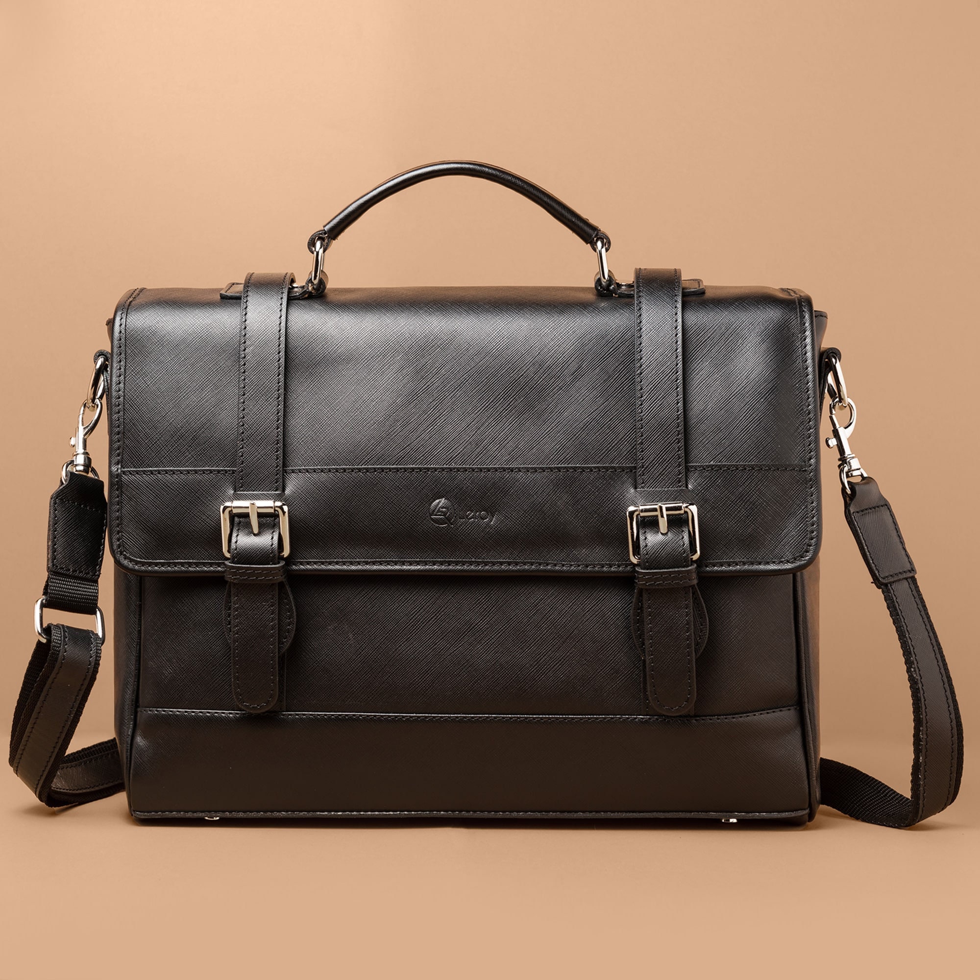 Black Leather Work Bag for Men Premium Saffiano Leather Etsy UK