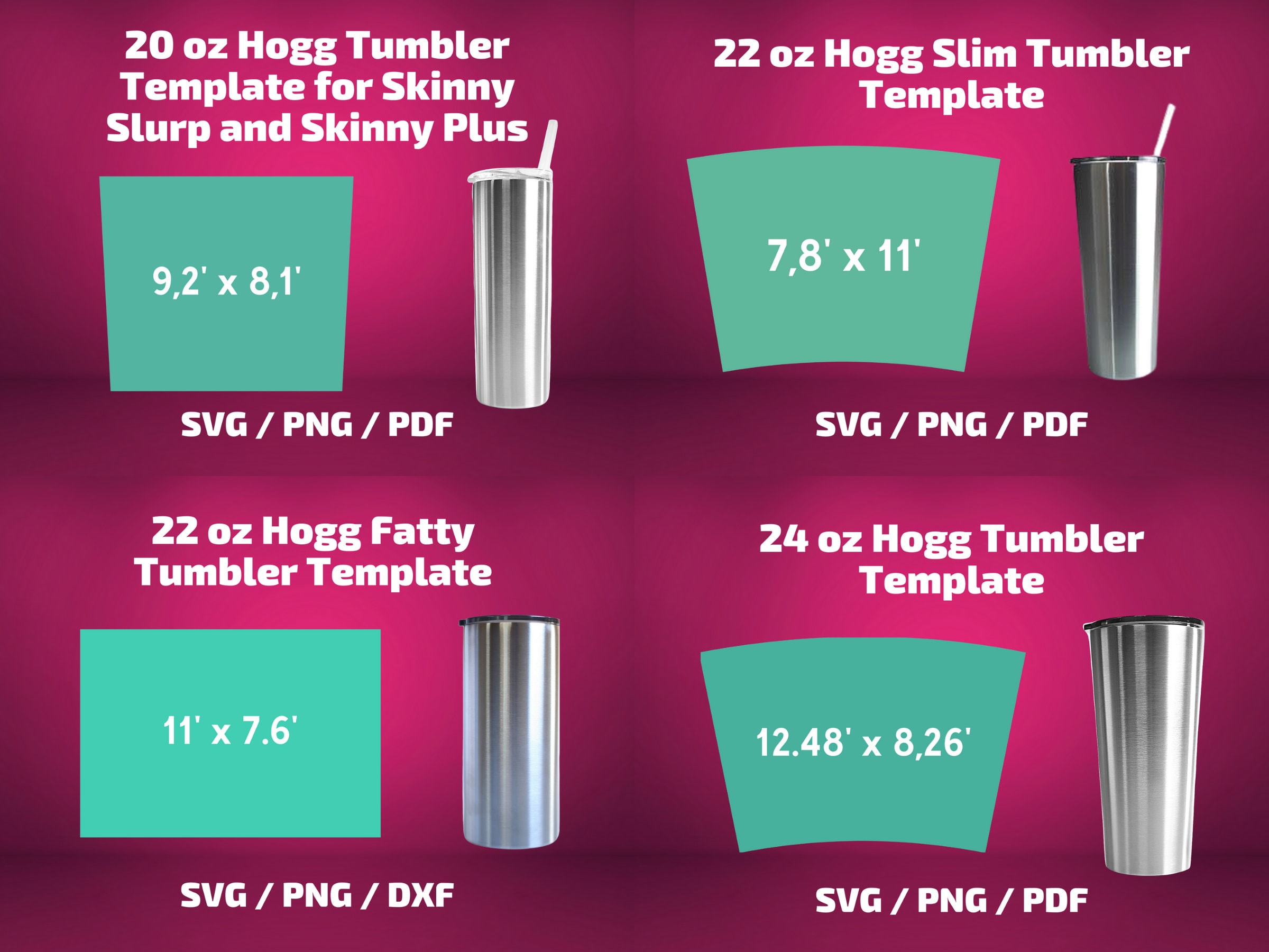 Hogg tumblers Template Bundle1 Full Wrap For Hogg tumblers Etsy