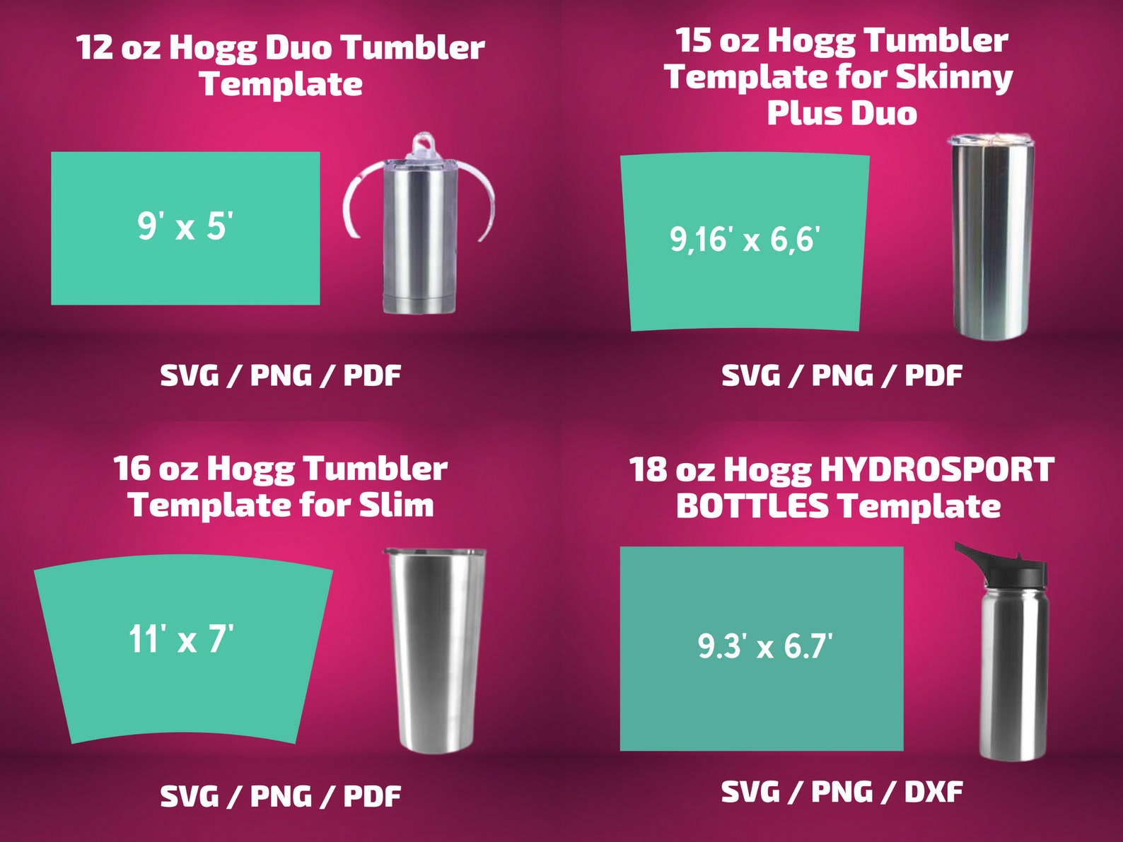 Hogg tumblers Template Bundle1 Full Wrap For Hogg tumblers Etsy