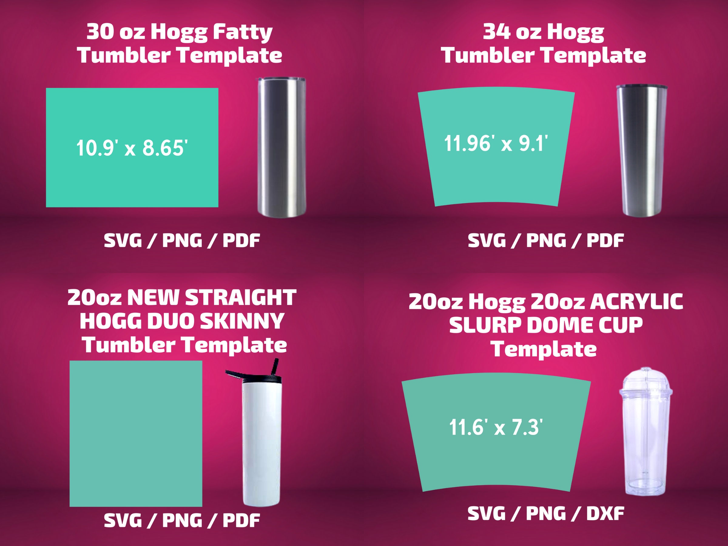 Hogg tumblers Template Bundle2 Full Wrap For Hogg tumblers Etsy