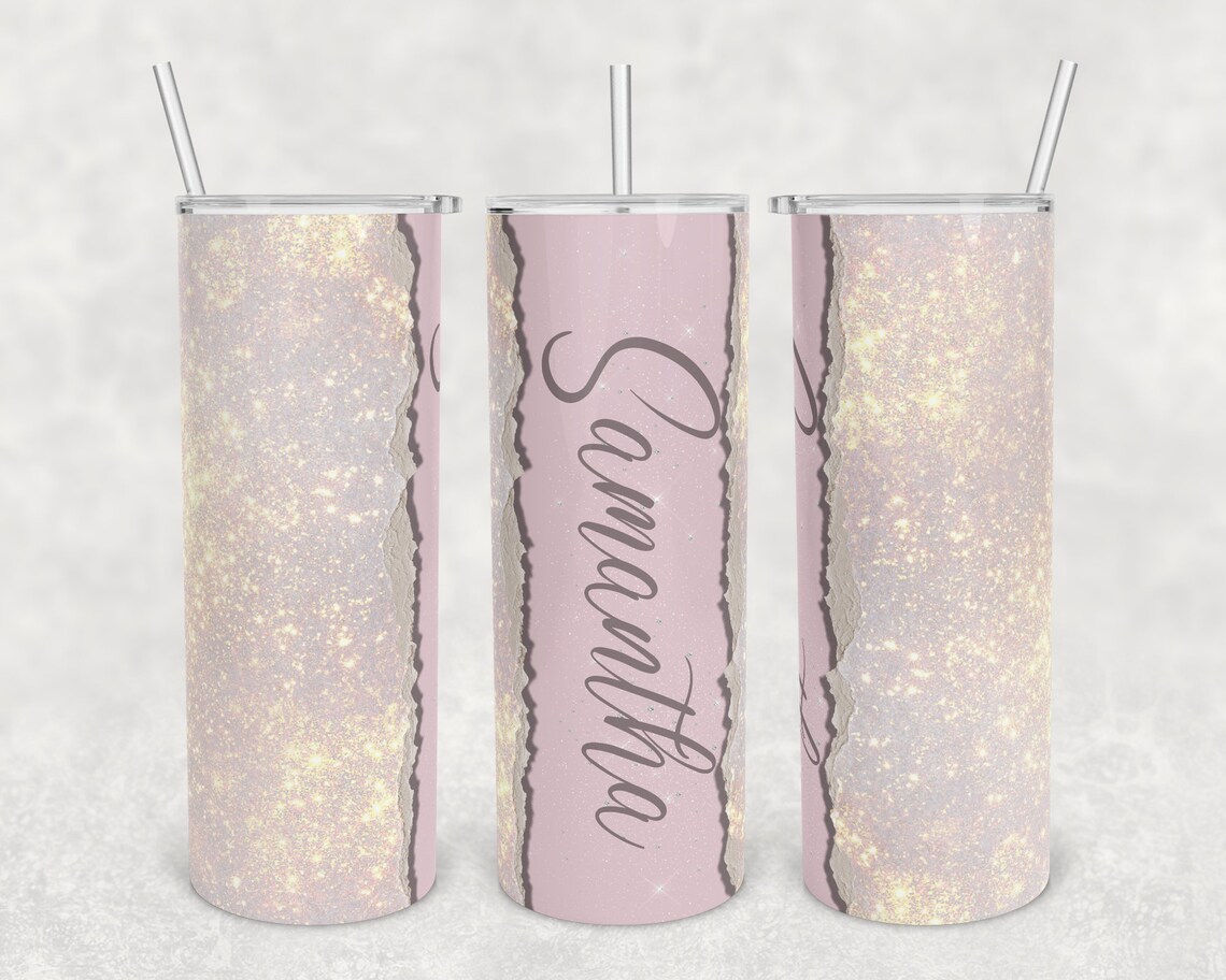Glitter tumbler sublimation design bling custom tumblers for Etsy