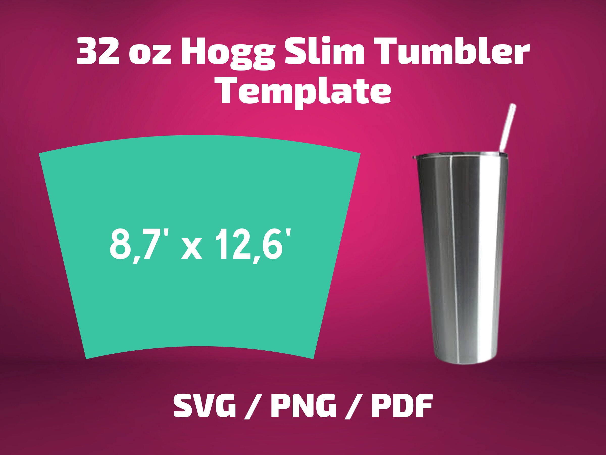 Hogg 32oz Slim tumbler template Full Wrap for tumbler Hogg Etsy