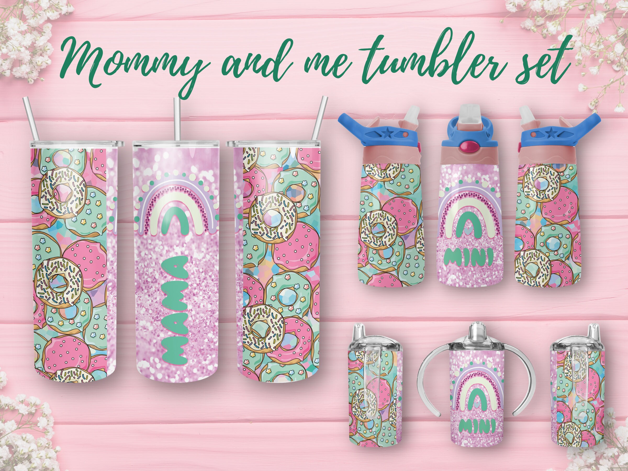 Mommy and me tumbler set digital download PNG Sublimation Etsy